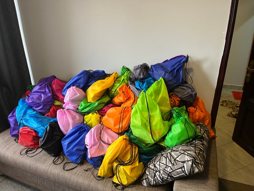 Lots of gifts for the orphans in Luweero